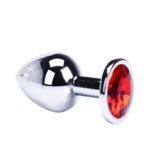 Plug Anal Grande Metálico Joya   Rojo  Adultos - Imagen 2