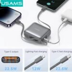 Power Bank Mini  20W  Cable Tipo C + Lightning  10.000mAh  Gris  CD240 USAMS - Imagen 4