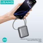 Power Bank Mini  20W  Cable Tipo C + Lightning  10.000mAh  Gris  CD240 USAMS - Imagen 5