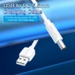 Cable de Poder USB-A a DC 5.5mm   1.5M / Blanco  CEYWG  Vention - Imagen 9