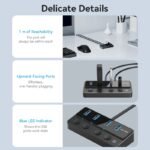 HUB USB 3.0 a USB 3.0 x 4 + USB C   C/Interruptores Individuales  1M  Negro  CHWBF Vention - Imagen 6