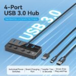 HUB USB 3.0 a USB 3.0 x 4 + USB C   C/Interruptores Individuales  1M  Negro  CHWBF Vention - Imagen 12