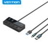 HUB USB 3.0 a USB 3.0 x 4 + USB C   C/Interruptores Individuales  1M  Negro  CHWBF Vention