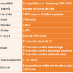 Batería para Samsung S901/S22   3700mAh  EB-BS901ABY  ORYRO