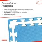 Piso Tatami Goma Eva 1m x 1m x 2cm   Azul/Amarillo  (ARG-033) Randers - Imagen 3