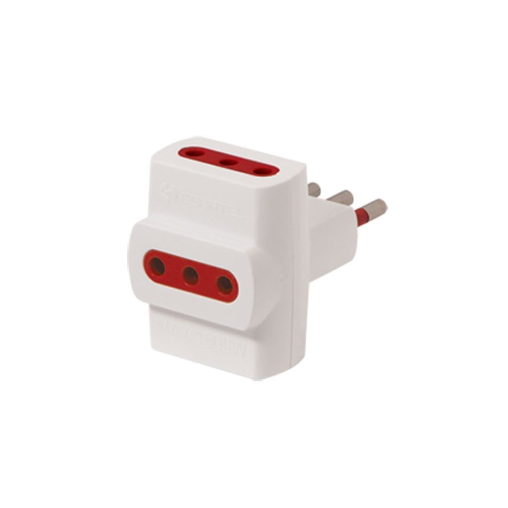 dlimgs.php_-3827.jpg Adaptador x 3 3L a Ficha 3L Blanco Conatel - Imagen 1