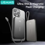 Power Bank Magnético Ultrafino   Cable Tipo C  5.000mAh  PD20W  Titanium  XJ Series  CD227 USAMS - Imagen 2