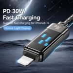 Cable de Datos Meteor Series SJ743   USB C a Lightinig  30W  1.2M  Titanium  USAMS