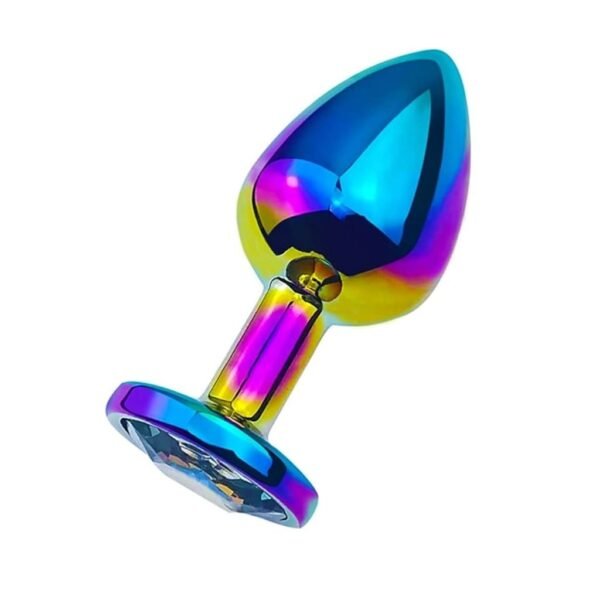Plug Anal Grande Metálico Joya Tornasolado   Verde  Adultos