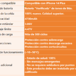 Batería para Apple iPhone 14 Plus   4730mAh  Autoprogramable / Alta Capacidad  ORYRO
