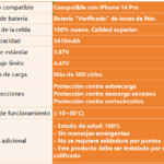 Batería para Apple iPhone 14 Pro   3410mAh  Autoprogramable  / Alta Capacidad  ORYRO