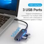 HUB USB-C a USB 3.0x3/RJ45/Micro-B   0.15M / Negro  TGPBB  Vention - Imagen 7