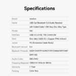 Receptor de Audio USB   BT 5.4 para Auto / 1.5M / Negro  NAIHG  Vention - Imagen 6