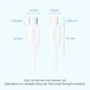 Cable USB-C a Lightning   3A / 2M / Blanco  LAKWH  Vention