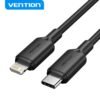 Cable USB-C a Lightning   3A / 1M / Negro  LAKBF  Vention