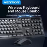Combo Teclado y Mouse Inalámbrico + Mouse Pad   Negro  KTDB0-ES  Vention - Imagen 5
