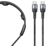 Correa para Cuello + Cable de Datos USB C a USB C   100W  Negro  SJ759  USAMS - Imagen 2