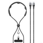 Correa para Cuello + Cable de Datos USB C a USB C   100W  Negro  SJ759  USAMS - Imagen 3