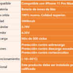 Batería para Apple iPhone 11 Pro Max   4000mAh  ORYRO