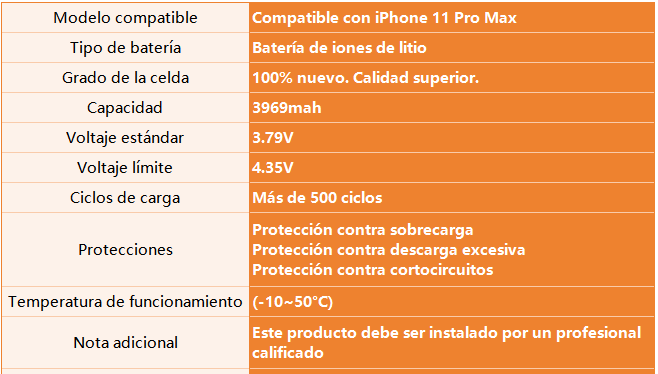dlimgs.php_-458.png Batería para Apple iPhone 11 Pro Max 4000mAh ORYRO - Imagen 1
