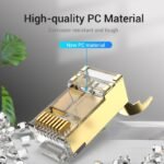 Plug RJ45 Blindado   Cat.8 FTP / 2 Unidades / Dorado  IDHR0-2  Vention - Imagen 8