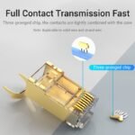 Plug RJ45 Blindado   Cat.8 FTP / 2 Unidades / Dorado  IDHR0-2  Vention - Imagen 11