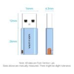 Adaptador USB-A 3.1 a USB-C   Macho/Hembra / Aluminio  CUAH0  Vention - Imagen 2