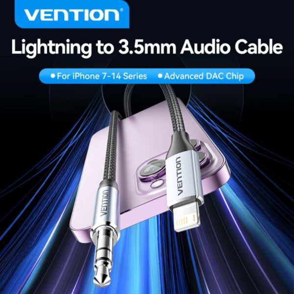 dlimgs.php_-4939.jpg Adaptador de Audio Lightning a 3.5mm Macho/Hembra / 0.1M / Gris BMBHA Vention