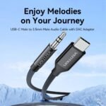 Cable de Audio USB-C a 3.5mm   Macho/Macho / Adaptador DAC / 1.5M / Negro  BIFBG  Vention
