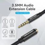 Cable de Audio 3.5mm TRRS a 3.5 mm   Macho/Hembra / 2M / Negro  BHCBH  Vention - Imagen 2