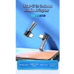 Adaptador a Audio USB-C a 3.5mm   Macho/Hembra / 90° / Gris  BGWH0  Vention