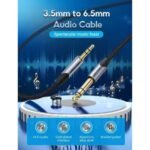 Cable de Audio 6.35 mm TS   Macho/Macho / 1.5M / Gris  BASHG  Vention - Imagen 3