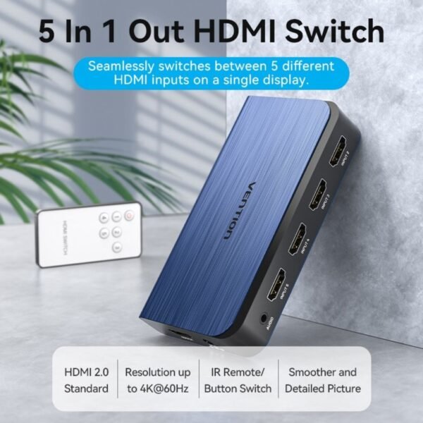 Switch Conmutador 5 en 1   Azul  AKCL0  Vention