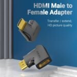 Adaptador HDMI 270° Macho a Hembra Vertical / Flat / Negro   AIQB0 Vention - Imagen 2