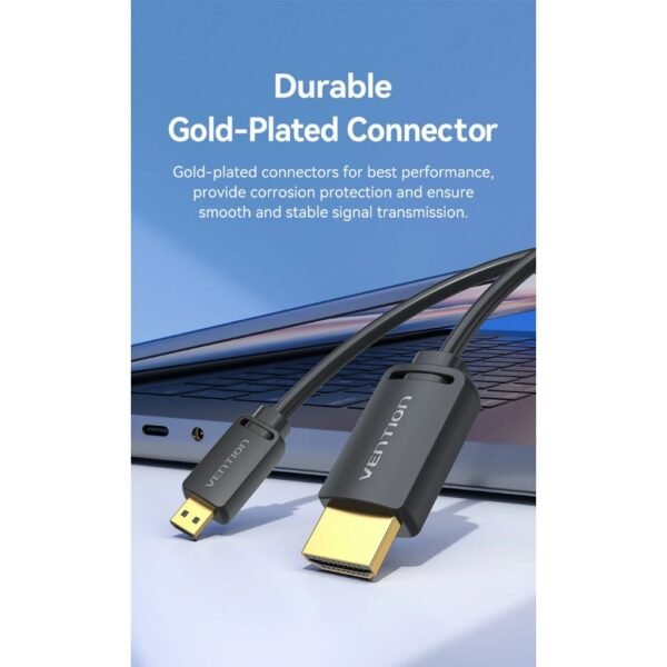 Cable HDMI-D a HDMI-A   4K HD / macho/Macho / 1.5M / Negro  AGIBG  Vention
