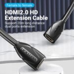 Extensor de Cable HDMI Hembra/Hembra / 0.5M / Negro  AAXBD  Vention - Imagen 2
