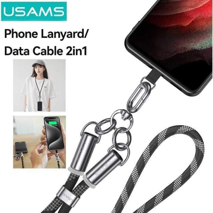 dlimgs.php_-5133.jpg Correa para Cuello + Cable de Datos USB C a Lightning 30W 1.2M Negro SJ746 USAMS - Imagen 1