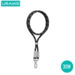 Correa para Cuello + Cable de Datos USB C a Lightning   30W  1.2M  Negro  SJ746  USAMS - Imagen 4