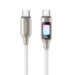 Cable de Datos Transparente   USB C a USB C  1.2M  C/Luces  Titanio  SJ750  USAMS - Imagen 2