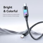 Cable de Datos Transparente   USB C a USB C  1.2M  C/Luces  Titanio  SJ750  USAMS - Imagen 3