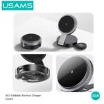 Cargador Inalámbrico 15W  3 en 1  Carga Rápida  Negro  CD234  USAMS - Imagen 5