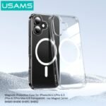 Case   Apple iPhone 16 6.1"  TPU Magnético  Transparente  Ice Magnet Series  BH889   USAMS - Imagen 2