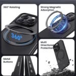 Case   Apple iPhone 16 6.1"  Magnético c/Soporte Giratorio  Negro  GZ Series  BH893  USAMS