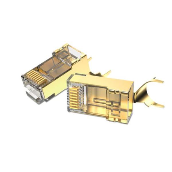 dlimgs.php_-546.png Plug RJ45 Blindado Cat.8 FTP / 10 Unidades / Dorado / IDHR0-10 Vention