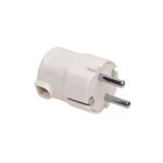 Ficha Schuko Cable a 90°  16A  250V  Blanco  Conatel