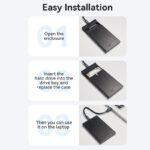 Caja para Disco Duro SATA de 2.5"   Cable USB 3.1 Gen 2 / USB-C / Negro  KPBB0  Vention - Imagen 8