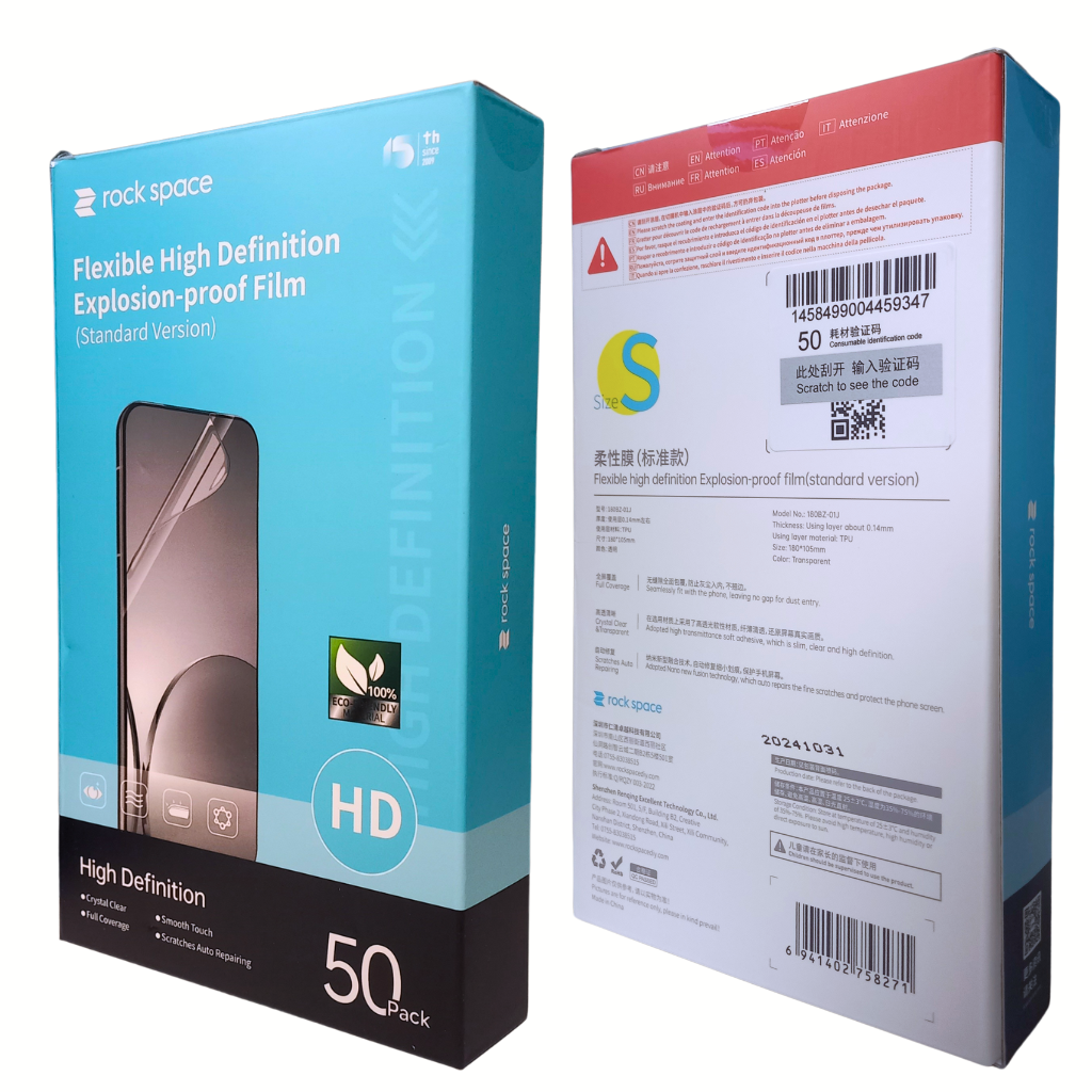 dlimgs.php_-565.png (S) Pack 50 Láminas Hydrogel HD Standard - Tamaño S 180BZ-01J Rock Space 6941402758271 - Imagen 1