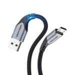 Cable Trenzado USB-A a Micro USB-B   Macho/Macho / 3A / 2M / Gris  COAHH  Vention - Imagen 3