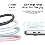 Cable de Datos Transparente SJ660   USB C a USB C 100 W  1.2M  Azul  USAMS - Imagen 3