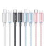 Cable de Datos Transparente SJ659   USB C a Lightinig  1.2M  Rosado  USAMS - Imagen 3